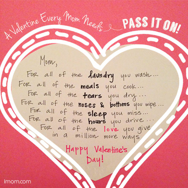 Valentines Day Quotes For Mother
 A Valentine for Moms iMom