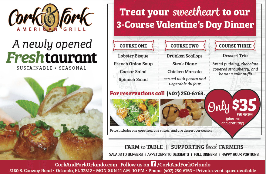 Valentines Dinner Deals
 65 Things to do for Valentine s Day in Orlando 2016