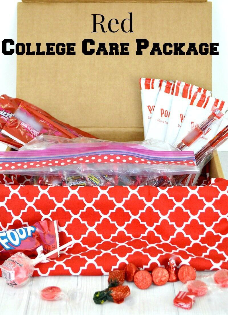 Valentines Gift Ideas For College Students
 Red College Care Package Idea