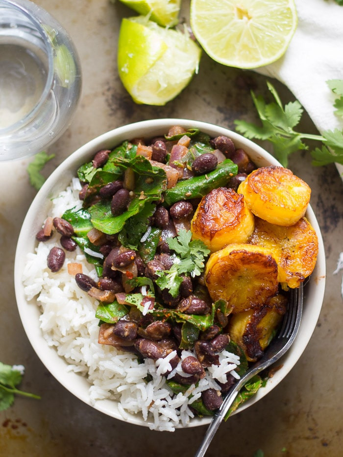 Vegan Black Beans And Rice
 Cuban Black Beans and Rice with Collards and Plantains