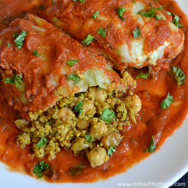 Vegan Cabbage Rolls
 Moroccan Spiced Ve arian Cabbage Rolls