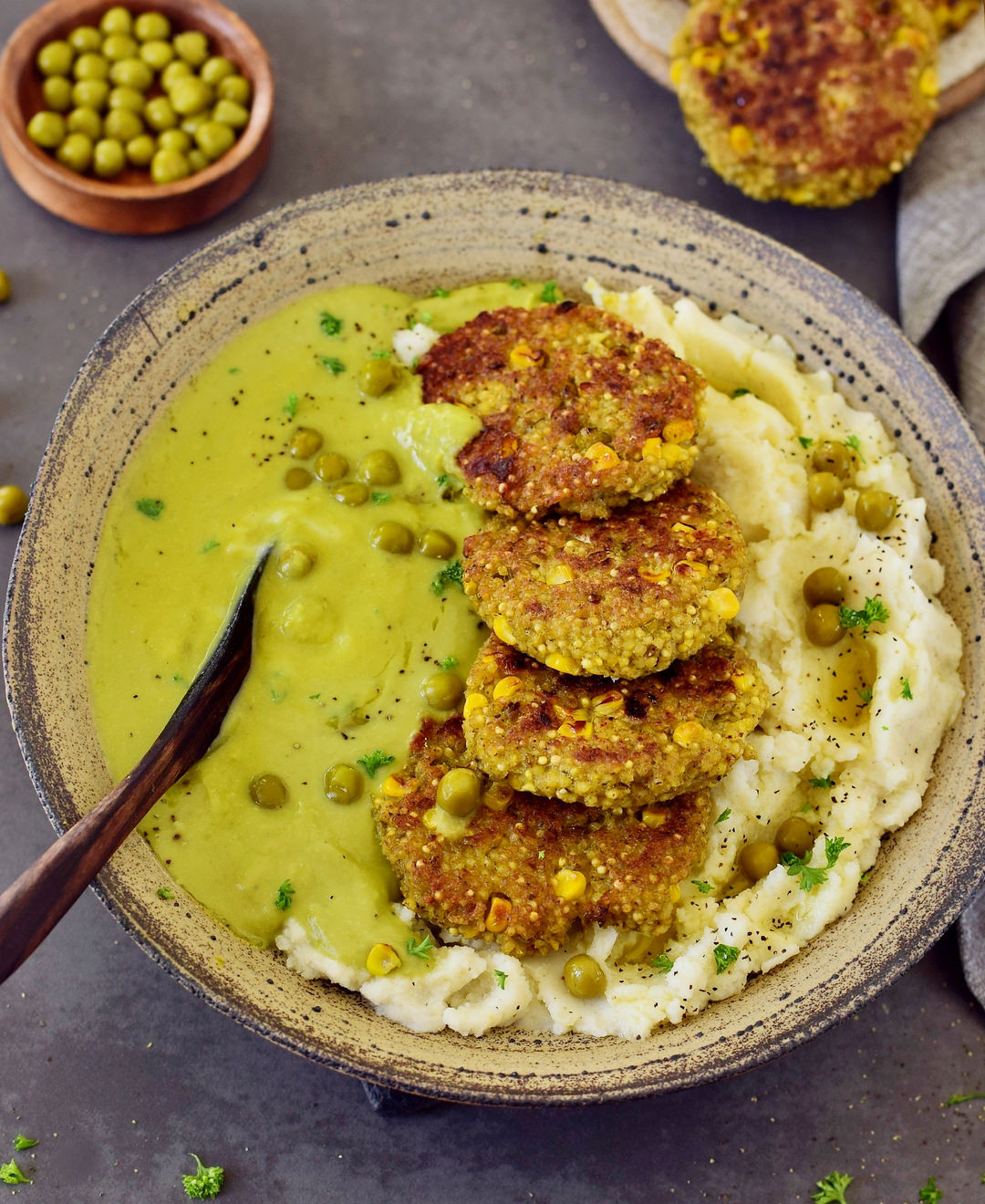 Vegan Millet Recipes
 Millet fritters with a creamy sauce