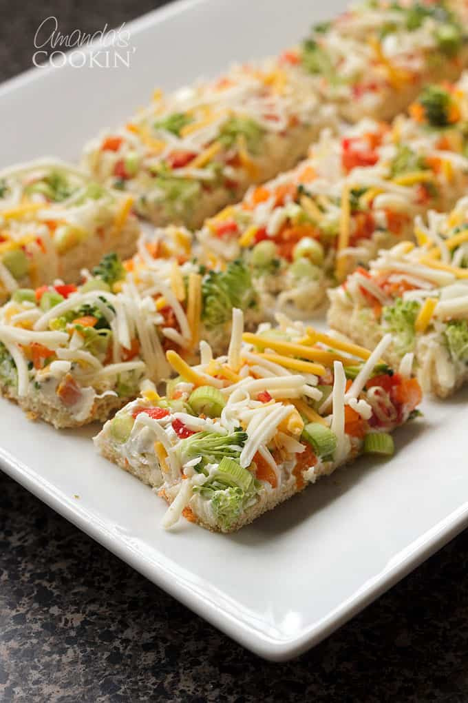 Vegetable Pizza Appetizers
 Appetizer Veggie Pizza crescent dough crust cream cheese