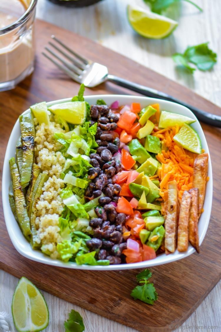 Vegetarian Burrito Recipes
 8 Layers Fried Black Beans and Quinoa Burrito Bowl Recipe