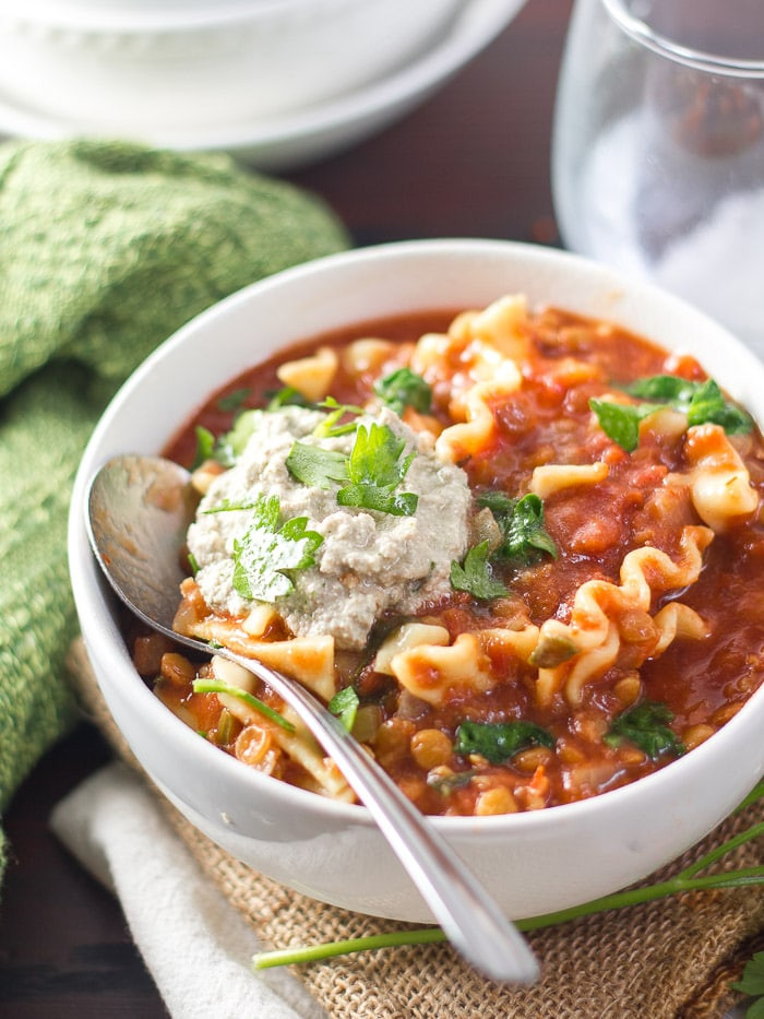 Vegetarian Lasagna Crockpot
 Slow Cooker Vegan Lasagna Soup Connoisseurus Veg