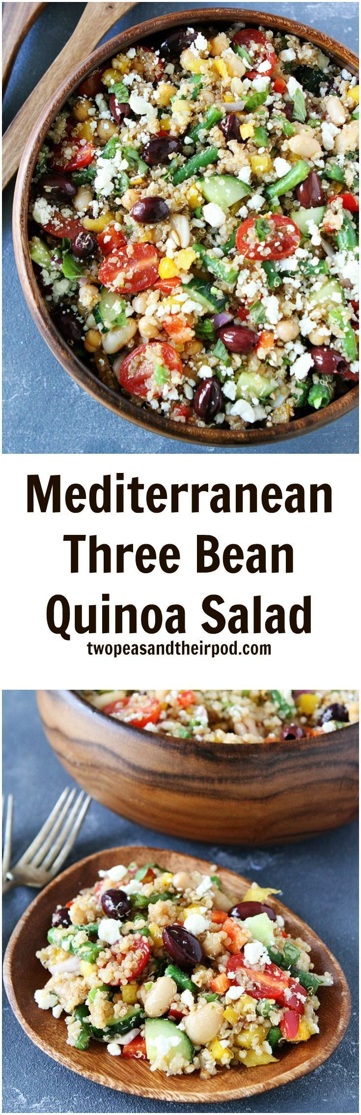 Vegetarian Potluck Recipes Main Dish
 Mediterranean Three Bean Quinoa Salad Recipe on