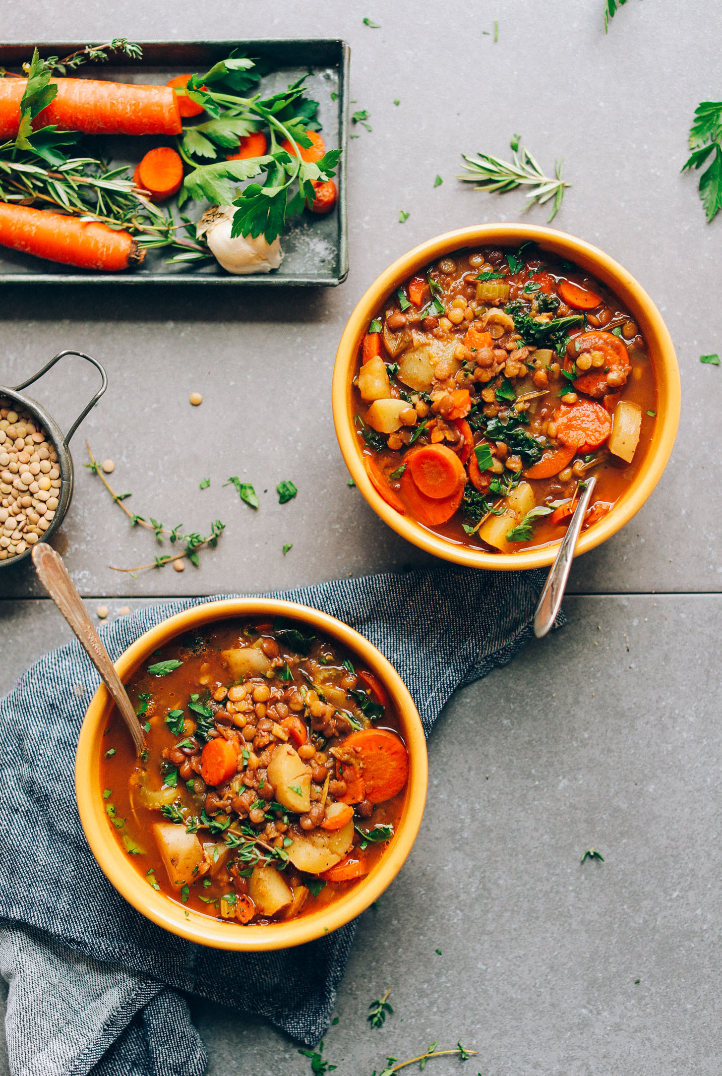 Vegetarian Soup Recipes Easy
 1 Pot Vegan Lentil Soup
