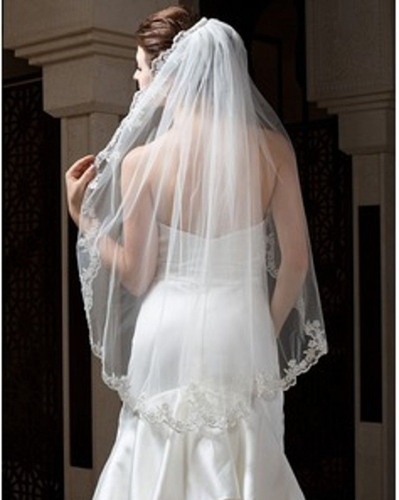 Veil For Wedding Dress
 Elegant e tier Fingertip Length Wedding Dress Veil