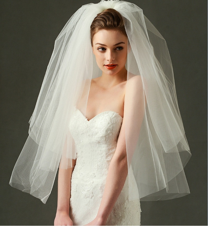 Veil For Wedding Dress
 wedding veil 2017 fluffy bridal veil two layers short veil