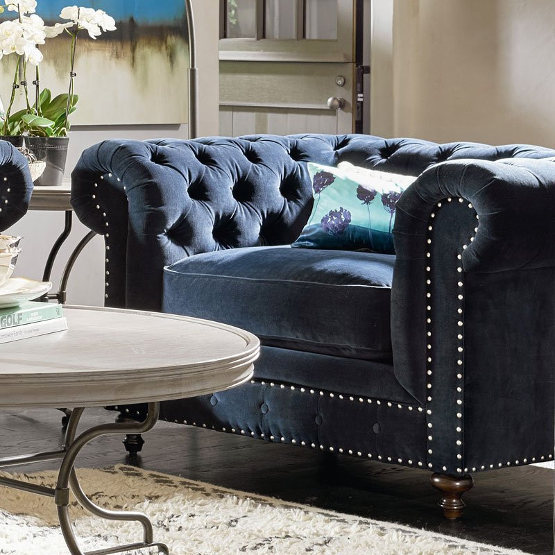 Velvet Living Room Chairs
 Berkeley Living Room Set Blue Velvet Universal Furniture