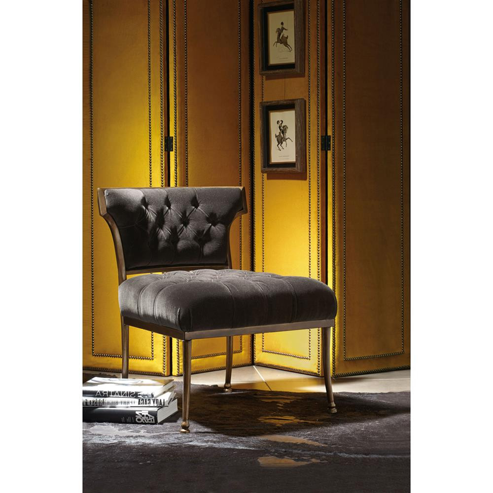 Velvet Living Room Chairs
 Aviana Hollywood Regency Grey Velvet Metal Living Room Chair