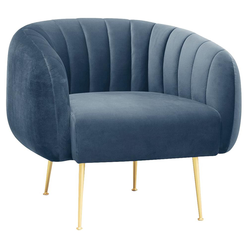 Velvet Living Room Chairs
 Elena Modern Classic Upholstered Velvet Living Room Barrel