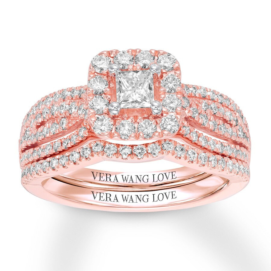 Vera Wang Wedding Ring Sets
 Vera Wang LOVE Diamond Bridal Set 1 ct tw 14K Rose Gold