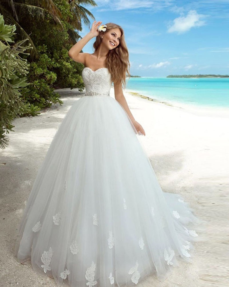 Vintage Beach Wedding
 Casamento Custom Made Vintage Lace Beach Wedding Dresses