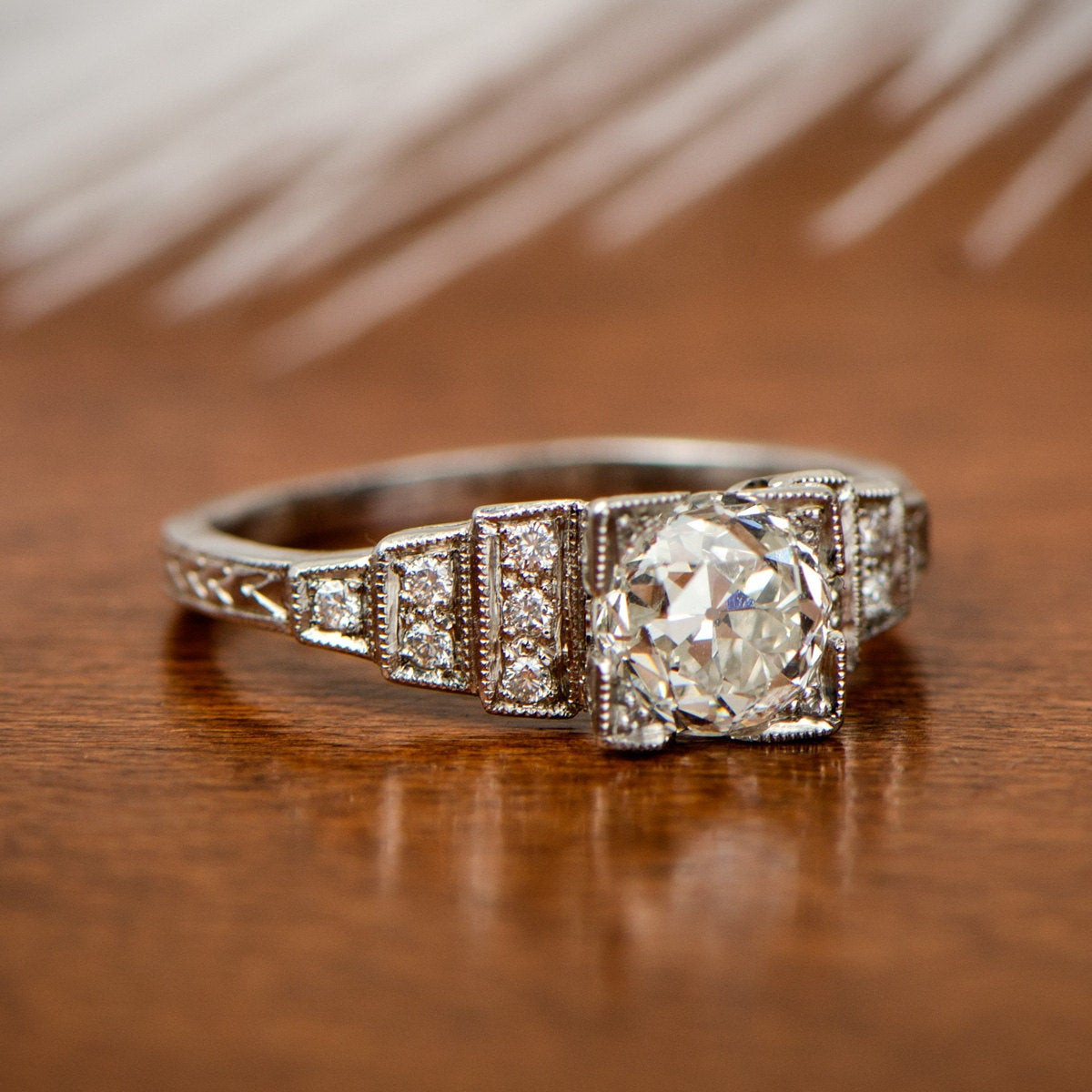 Vintage Diamond Engagement Ring
 Platinum Vintage Diamond Engagement Ring by