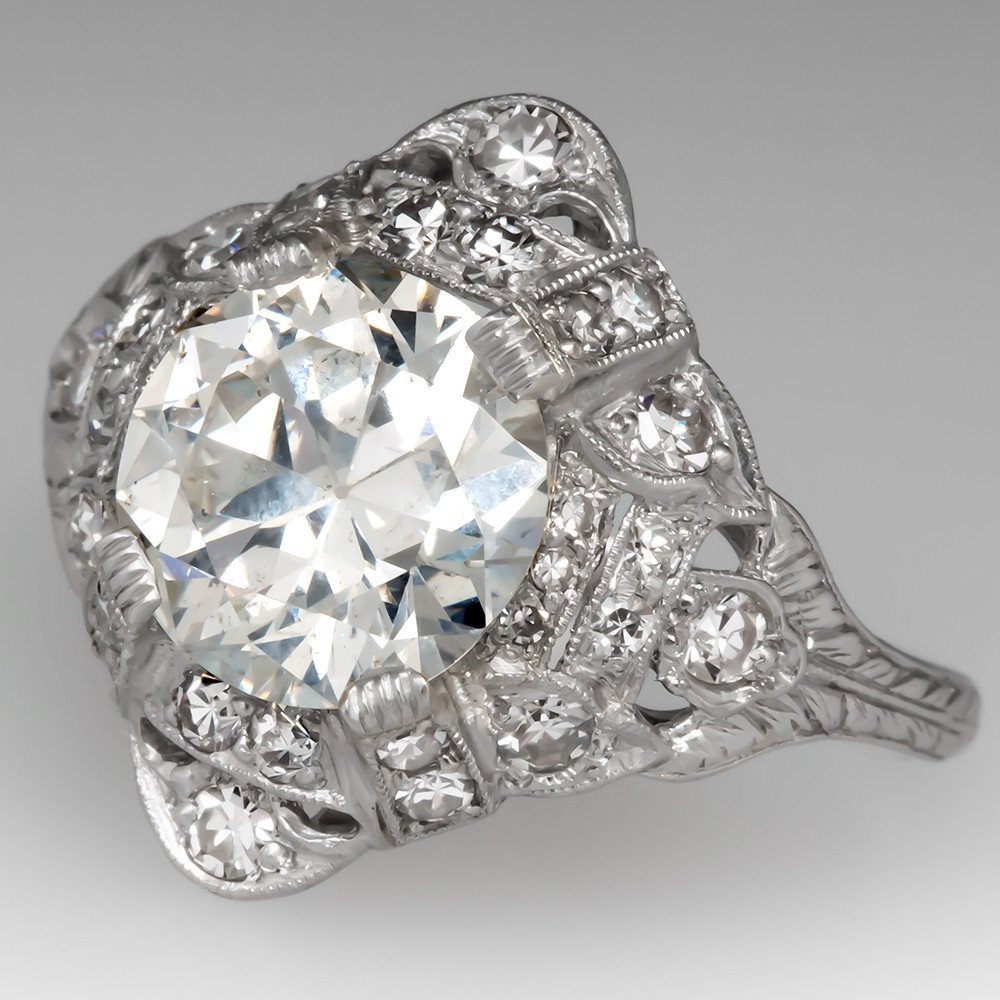 Vintage Diamond Engagement Ring
 2 Carat Antique Diamond Engagement Ring Platinum Circa 1910