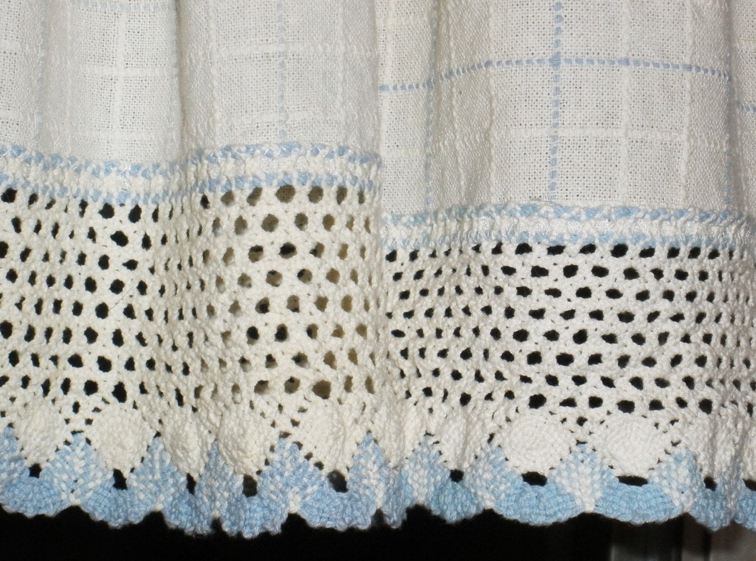 Vintage Kitchen Curtains
 Vintage Kitchen Curtains Valance White and Blue with Wide