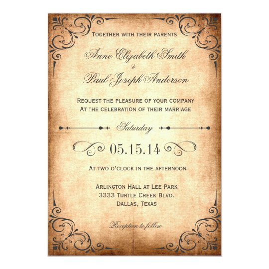 Vintage Rustic Wedding Invitations
 Rustic vintage wedding invitation