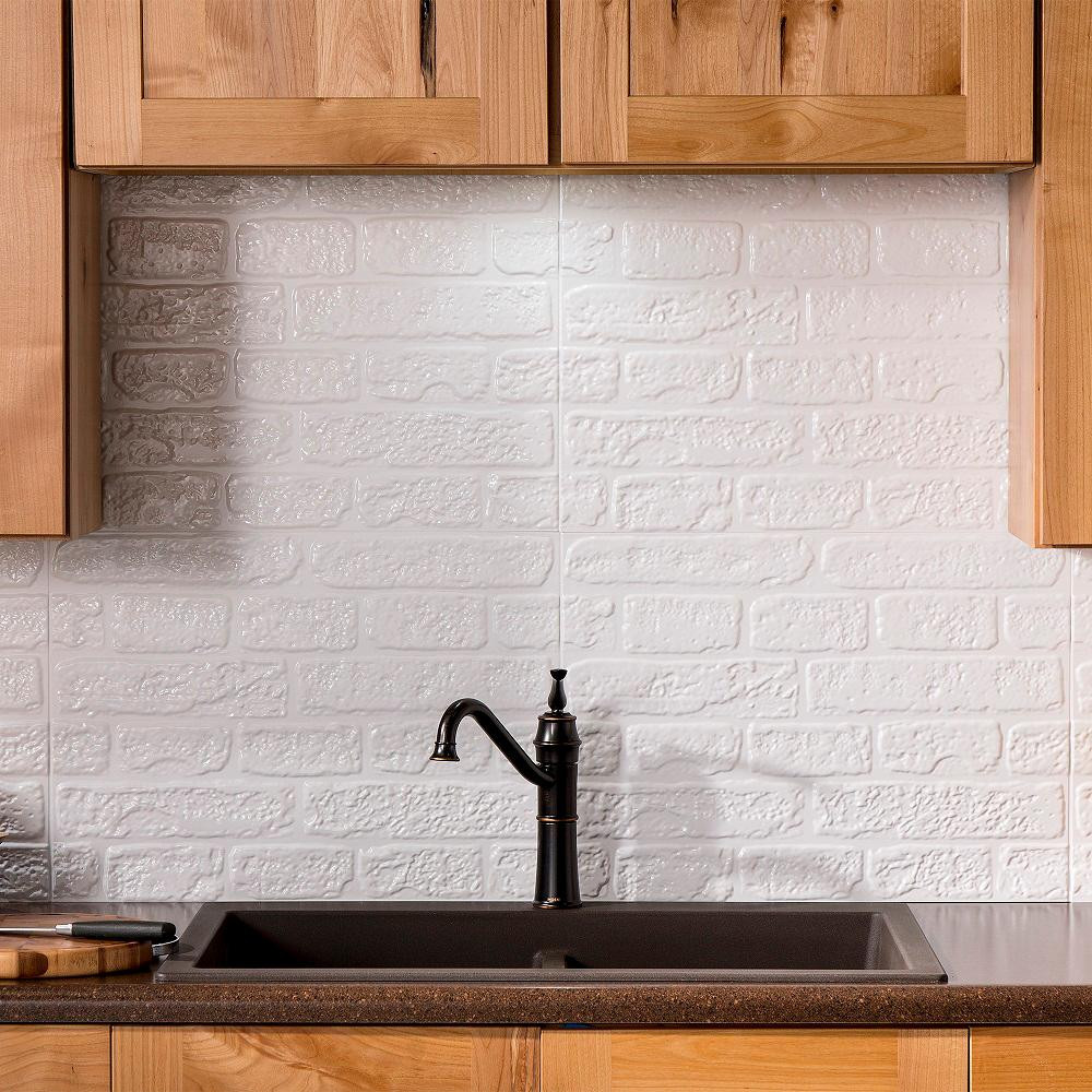 Vinyl Kitchen Backsplash
 Fasade Brick 24 25 in x 18 25 in Vinyl Backsplash in