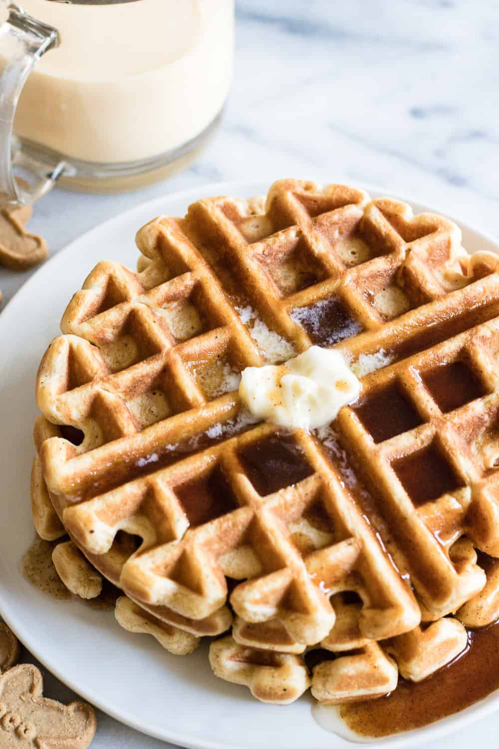 Waffles For Two
 Eggnog Waffles with Cinnamon Syrup