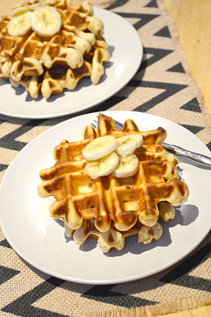 Waffles For Two
 Peanut Butter Banana Waffles for Two I am a Honey Bee
