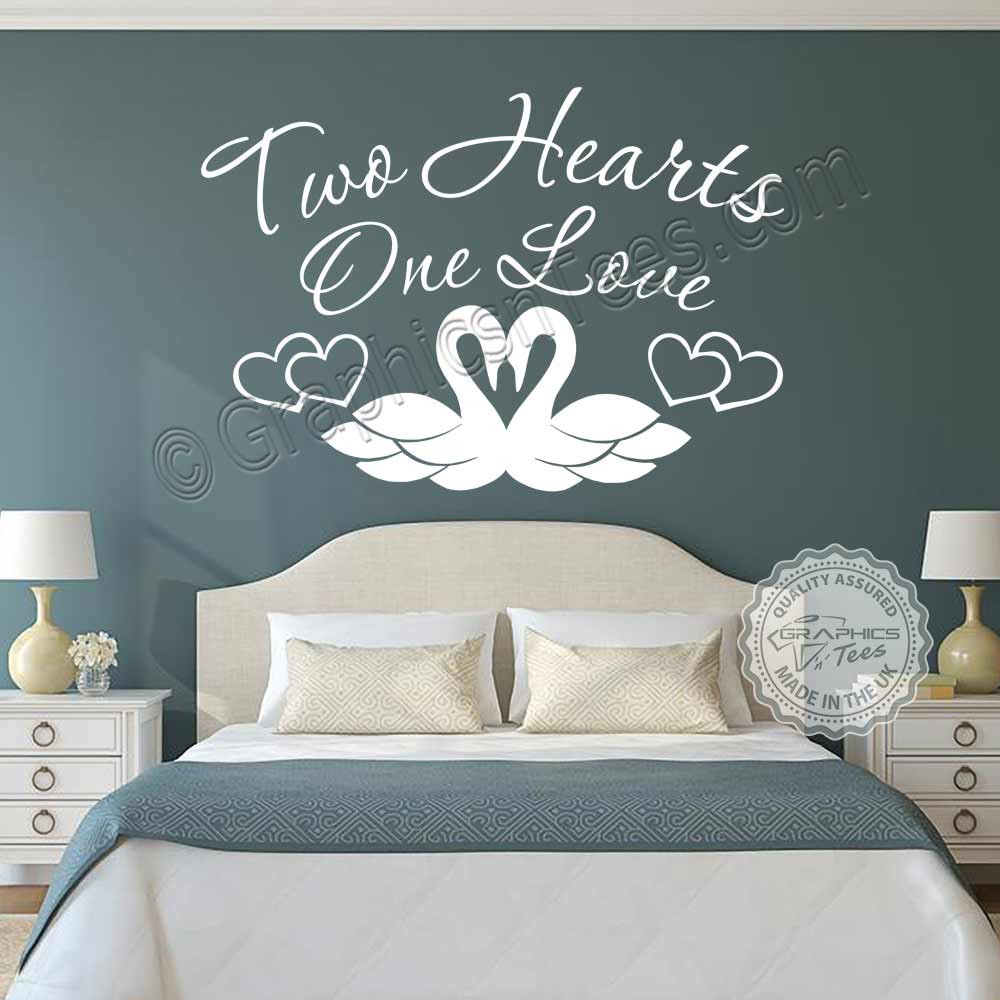Wall Art Decals For Bedroom
 Two Hearts e Love Romantic Bedroom Wall Stickers Love