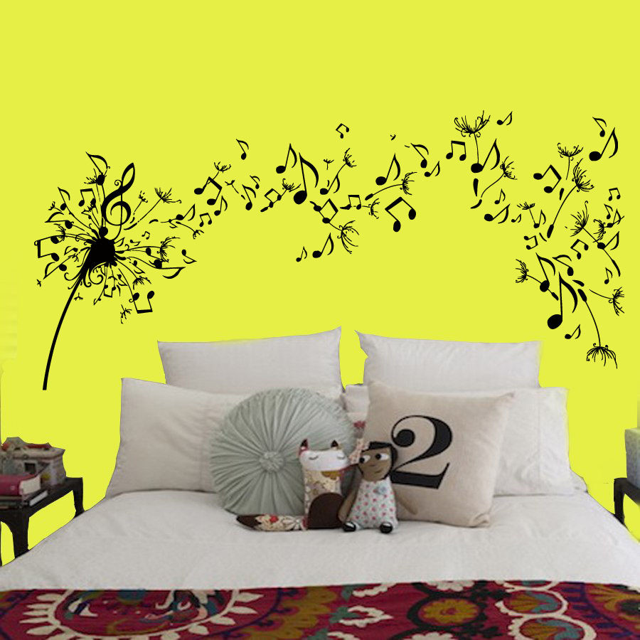Wall Art Decals For Bedroom
 Dandelion Wall Decals Flower Music Notes Vinyl Decal