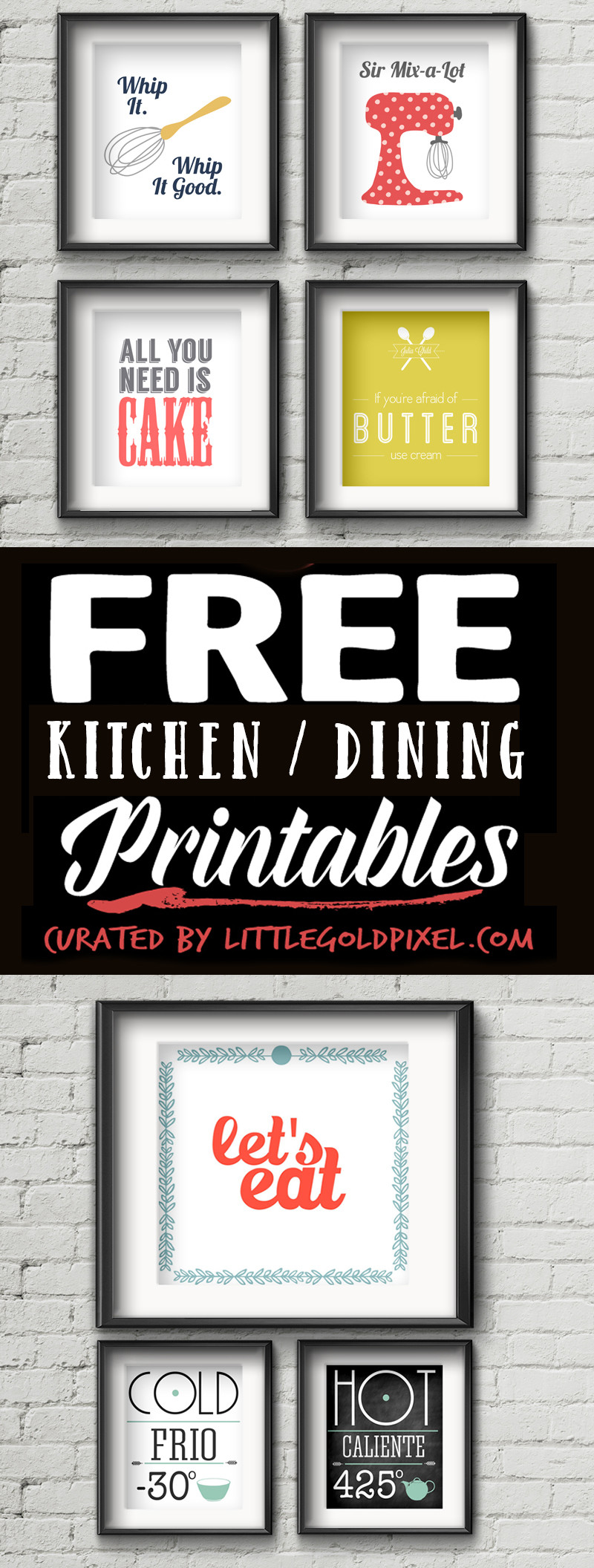 Wall Art For The Kitchen
 Free Printables Kitchen Wall Art • Little Gold Pixel
