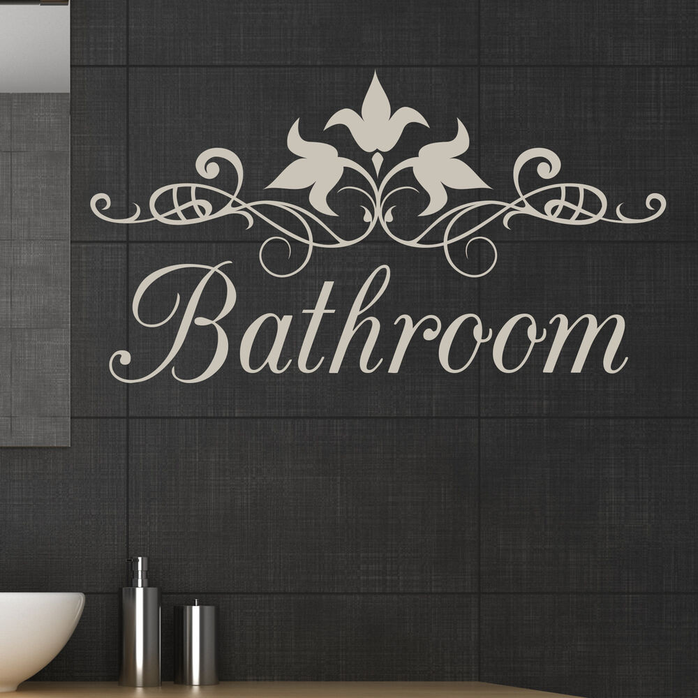 Wall Decal Bathroom
 BATHROOM Bath Sticker Interior Floral Wall Sticker