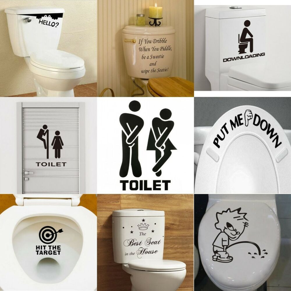 Wall Decal Bathroom
 Toilet Seats Art Wall Stickers Quote Bathroom Decoration