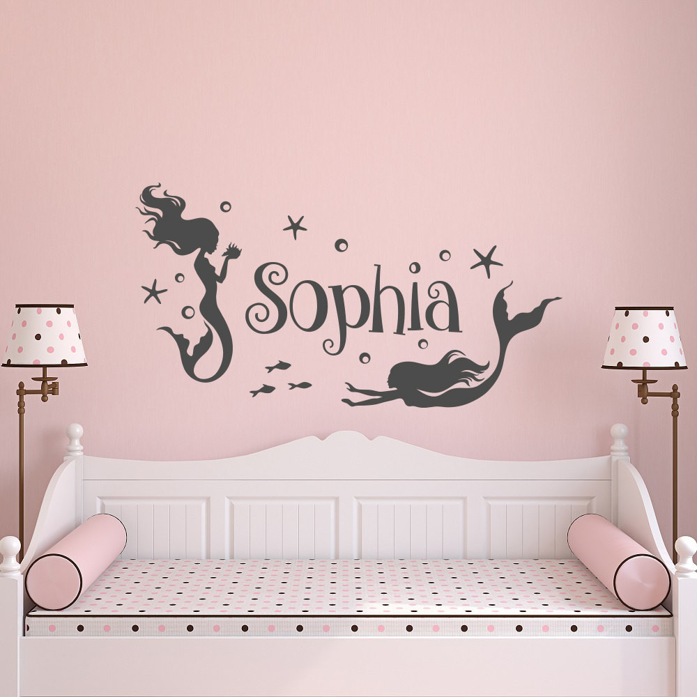 Wall Decals For Girl Bedroom
 Girl Wall Decal Name Mermaid Wall Decal Girls Room