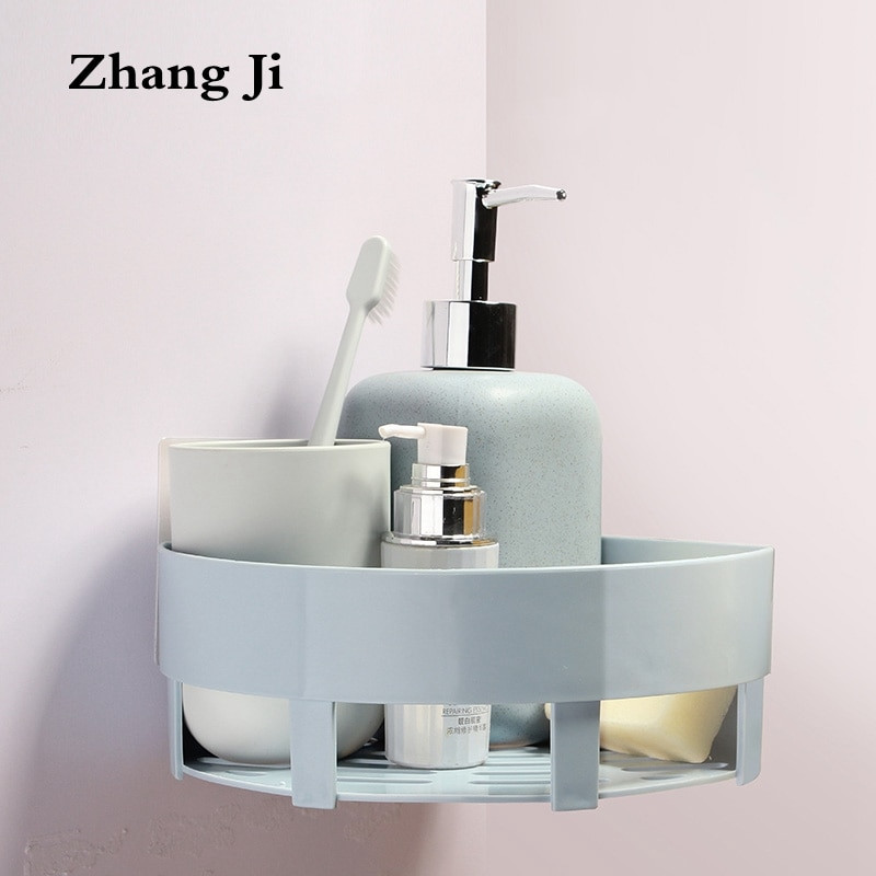 Wall Mounted Bathroom Shelves
 Zhang Ji Tri angle Basket Bathroom Space Plastic Bathroom