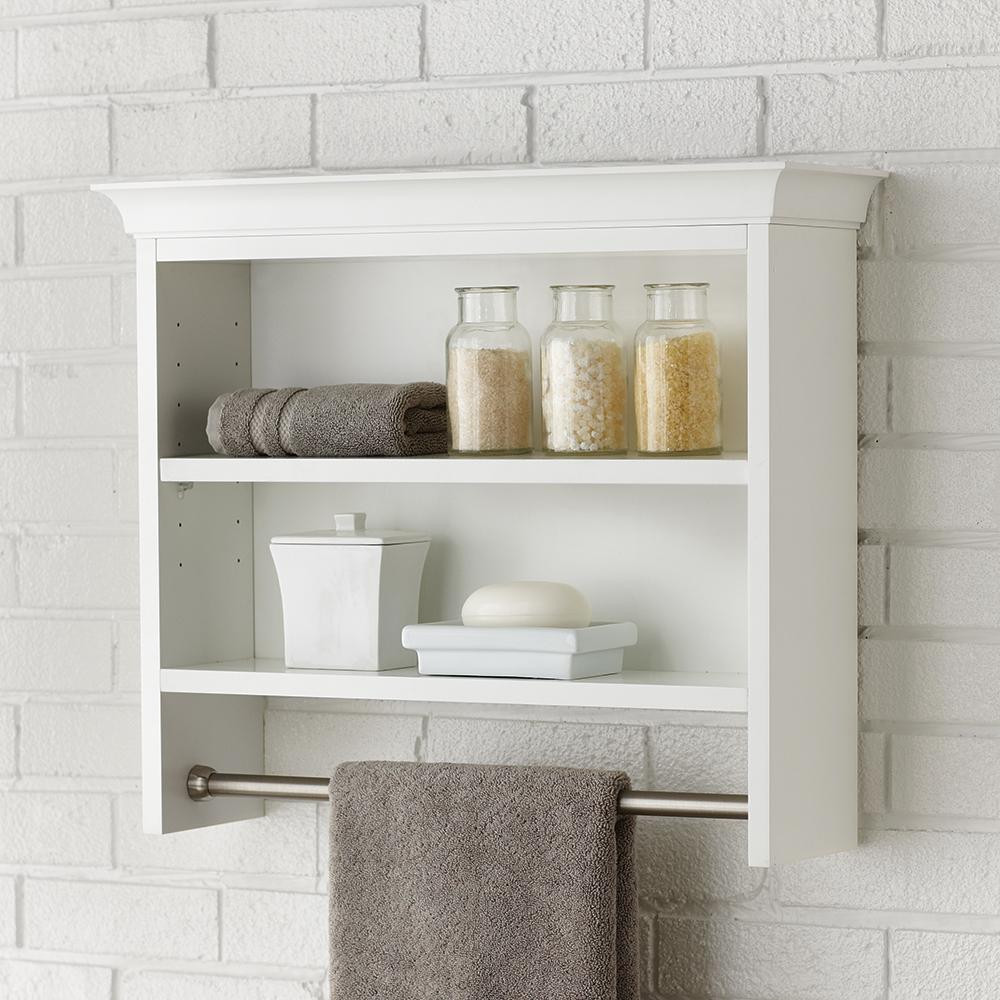 Wall Mounted Bathroom Shelves
 Home Decorators Collection Creeley 24 in W x 21 in H x 7