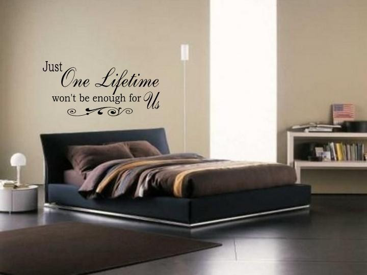 Wall Sayings For Bedroom
 JUST ONE LIFETIME Wall Art Vinyl Decal Bedroom Lettering