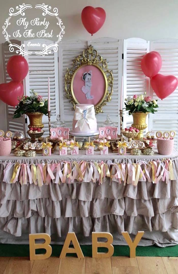 Walmart Baby Shower Party Decorations
 Kara s Party Ideas Vintage Baby Doll Baby Shower