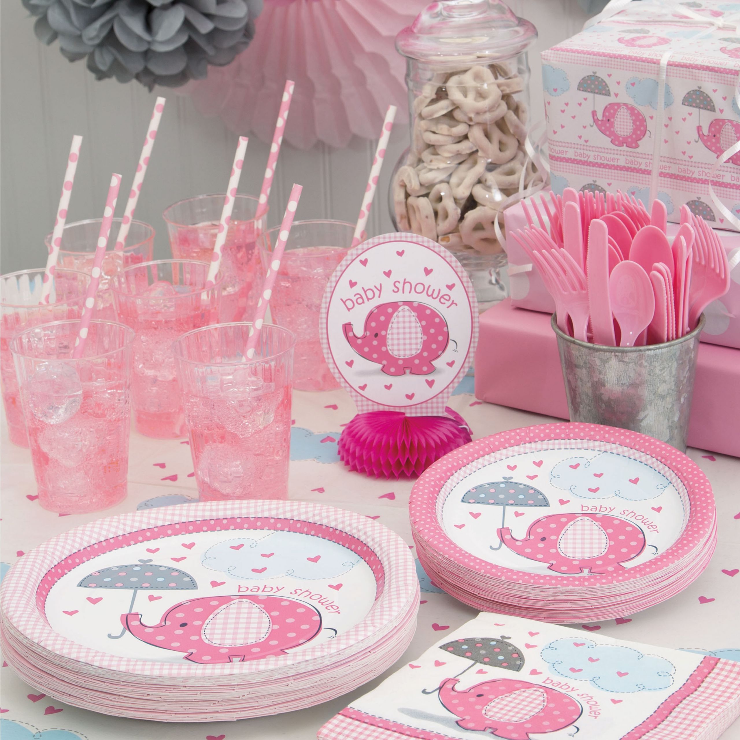 Walmart Baby Shower Party Decorations
 Pink Elephants Baby Shower Supplies Walmart