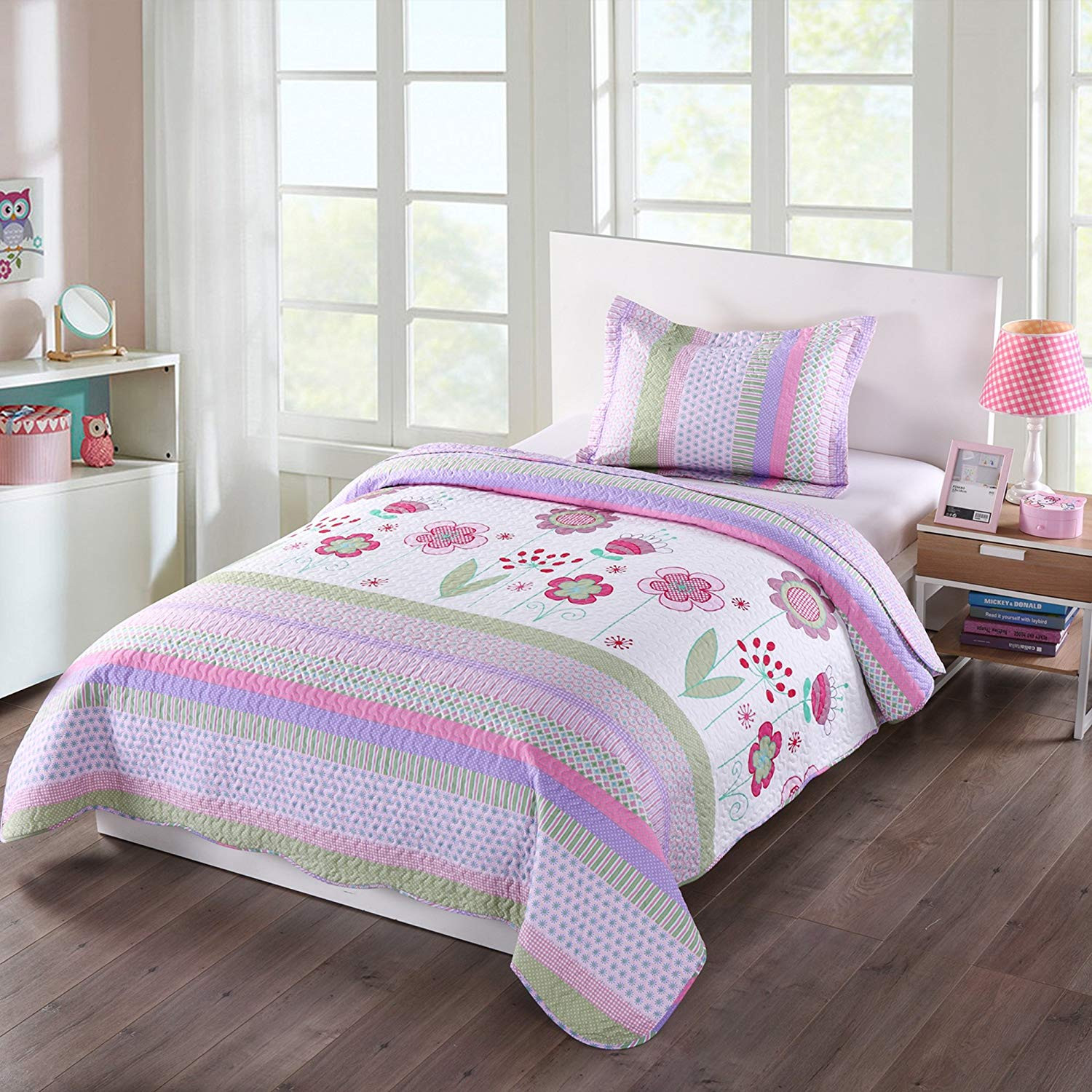 Walmart Girl Bedroom Sets
 MarCielo 2 Piece Kids Bedspread Quilts Set Throw Blanket