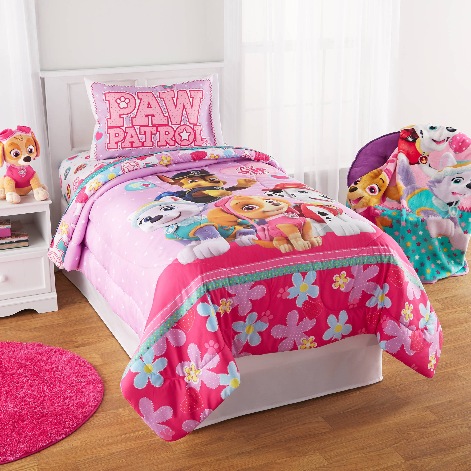 Walmart Girl Bedroom Sets
 Paw Patrol Puppy Girls Pink Full forter & Sheets 5