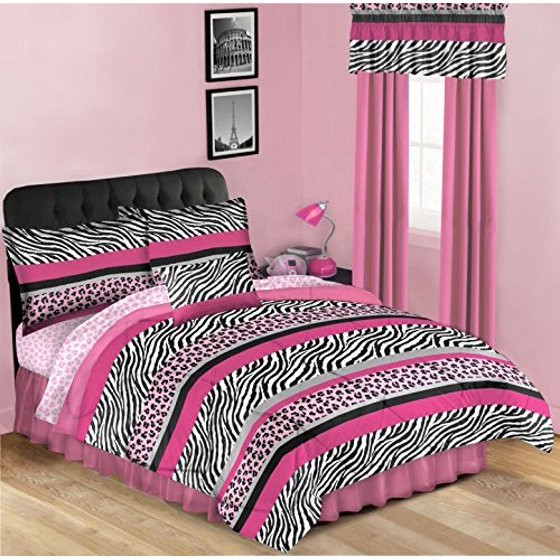 Walmart Girl Bedroom Sets
 Pink & Black Leopard Zebra Teen Girls Twin forter Set