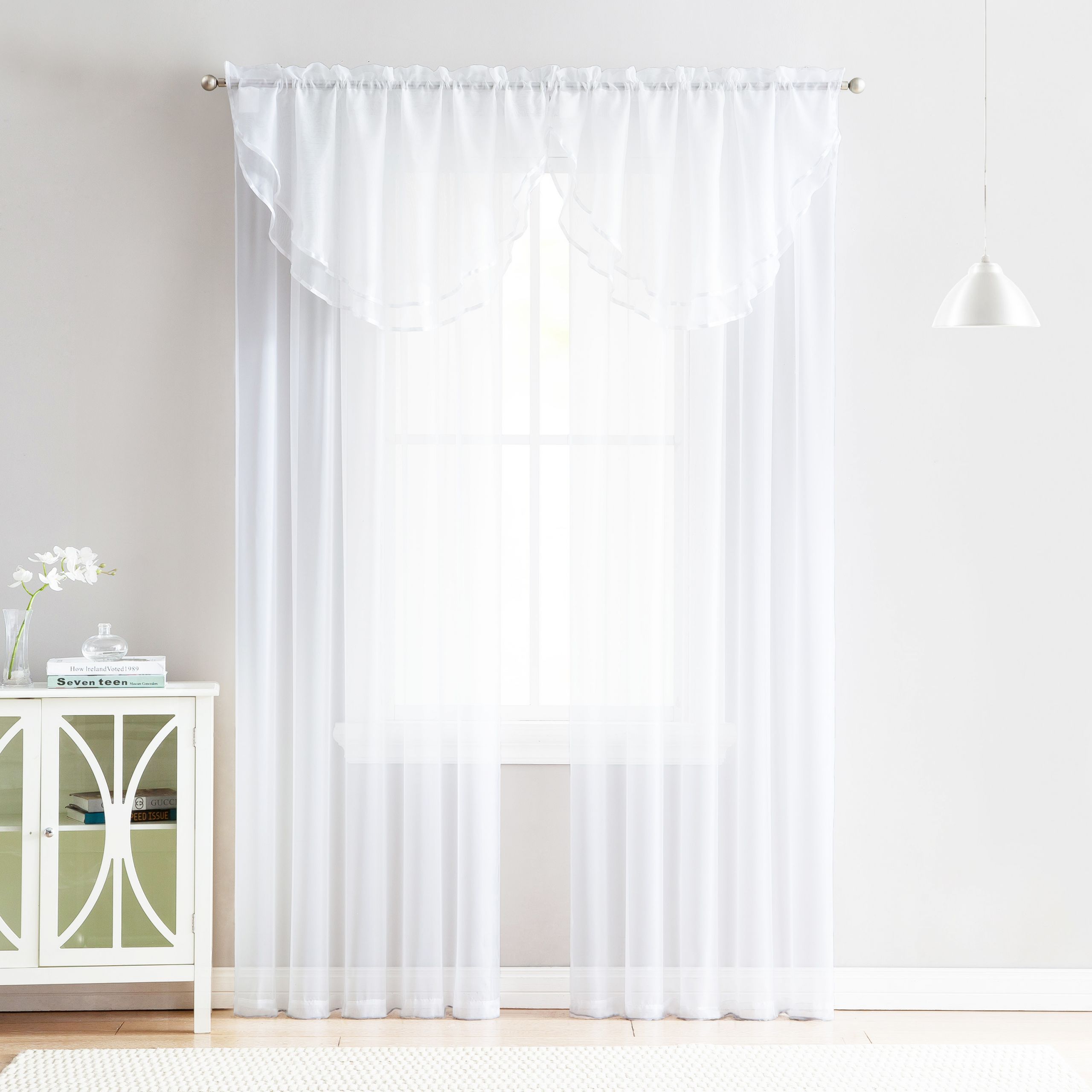 Walmart Living Room Curtains
 4 Piece Sheer Window Curtain Set for Living Room Dining