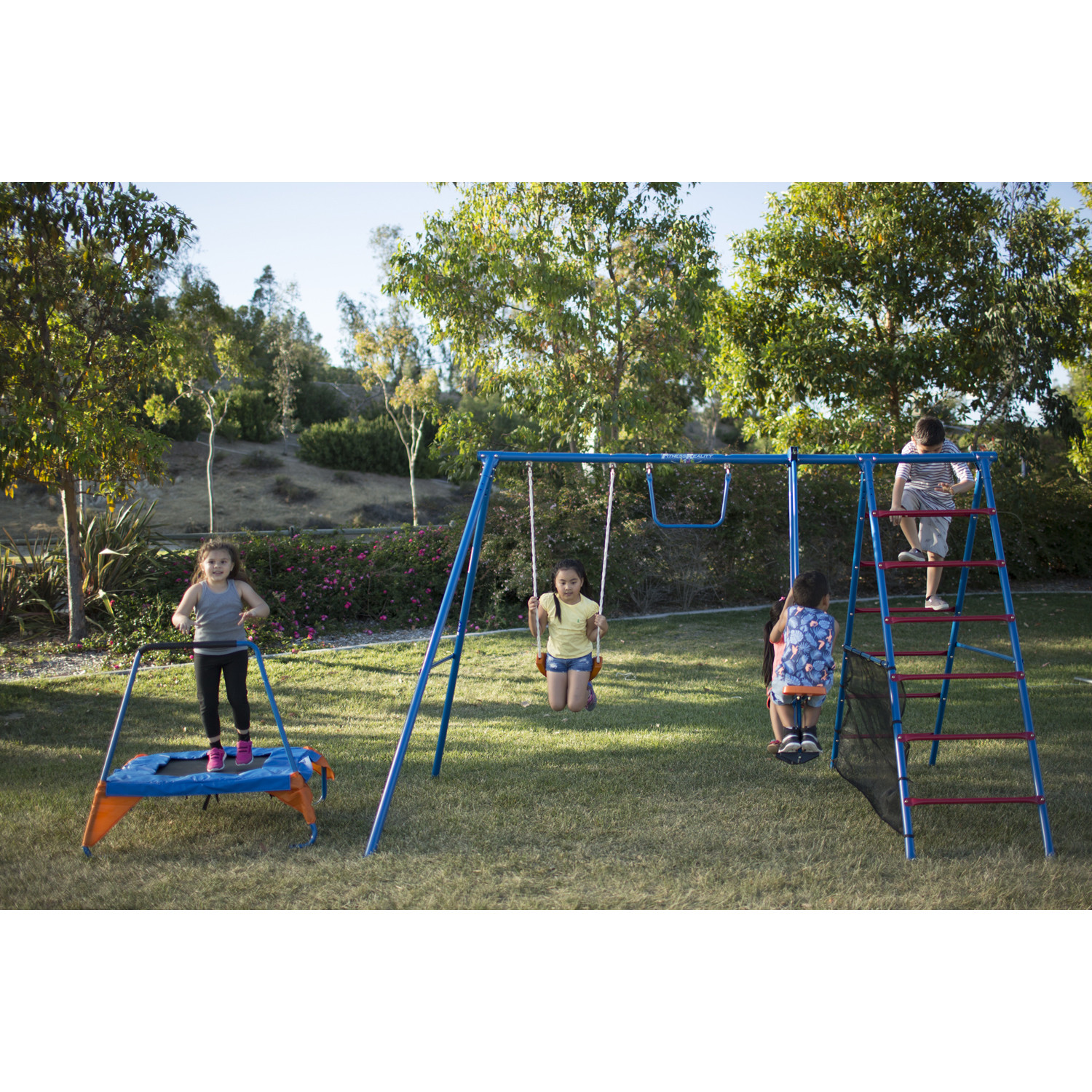 Walmart Swing Sets For Kids
 Fitness Reality Kids Fun Series Metal Swing Set with