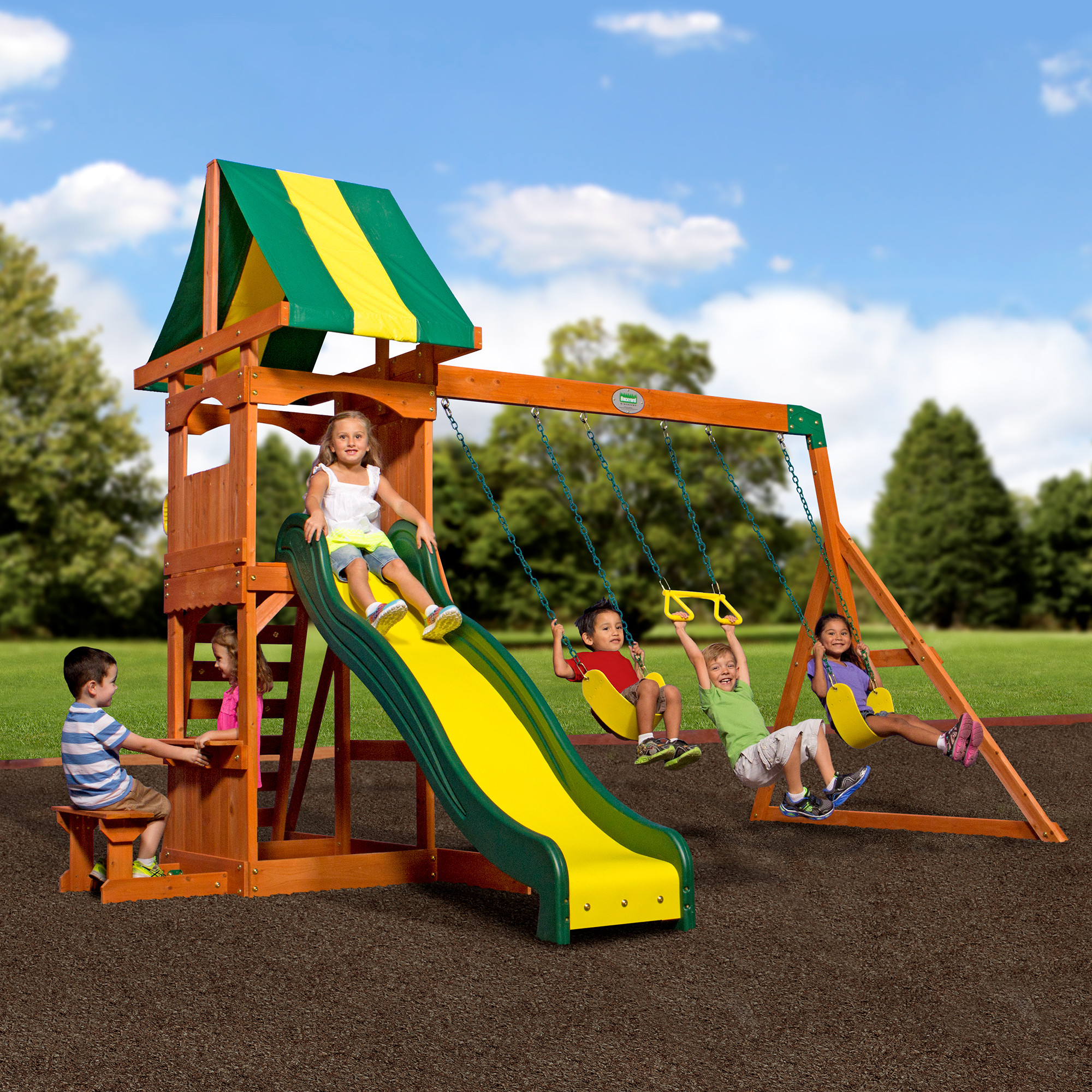 Walmart Swing Sets For Kids
 Backyard Discovery Weston Cedar Swing Set Walmart