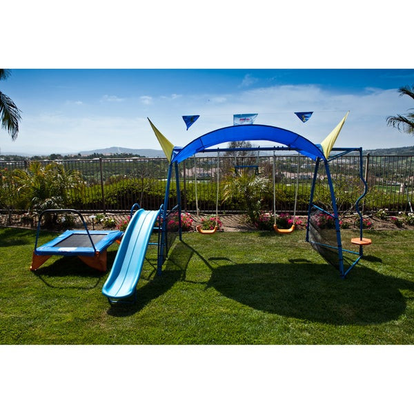 Walmart Swing Sets For Kids
 Shop Ironkids Premier 300 Metal Swing Set with Trampoline