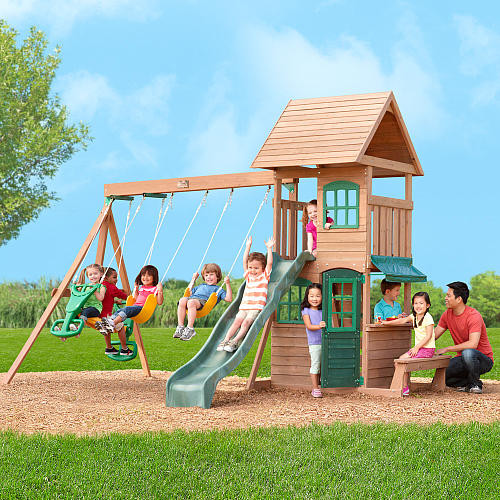 Walmart Swing Sets For Kids
 Walmart Big Backyard Windale Wooden Swing Set $399 Was $700