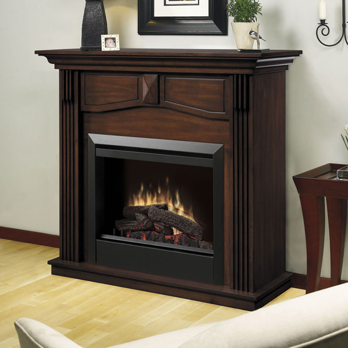 Walnut Electric Fireplace
 Dimplex Holbrook Electric Fireplace Mantel Package in