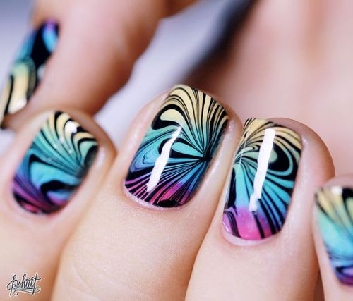 Water Marble Nail Designs
 Amazing Water Marble Nail Art Designs fashionsy