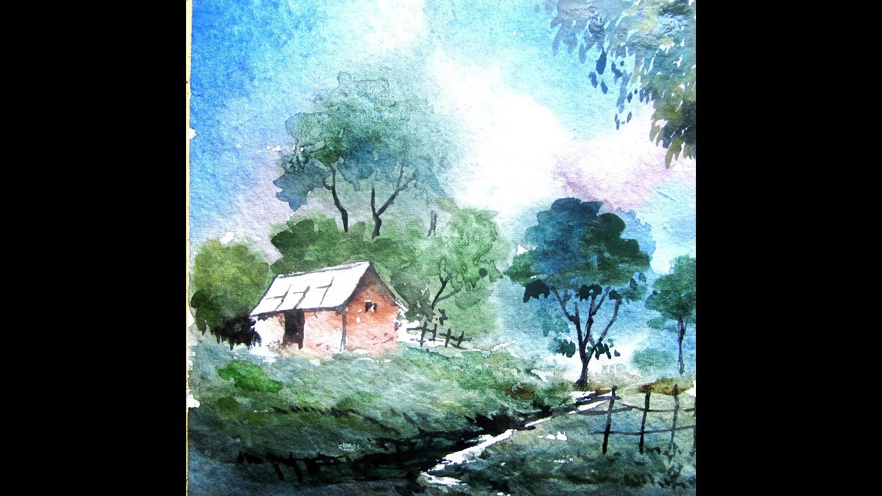 Watercolor Landscape Painting
 how to paint landscape painting watercolor painting