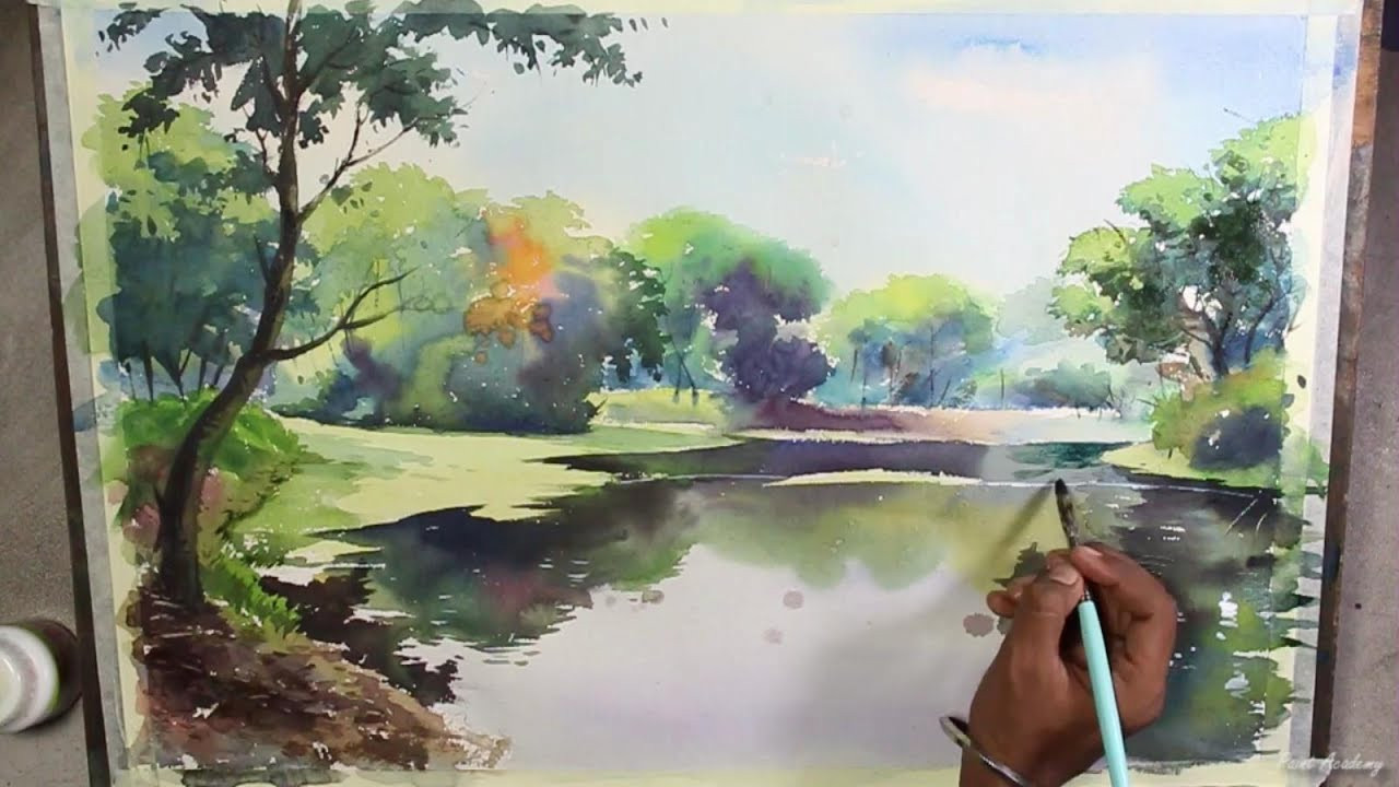 Watercolor Landscape Painting
 Watercolor Landscape Painting Speed Art Video
