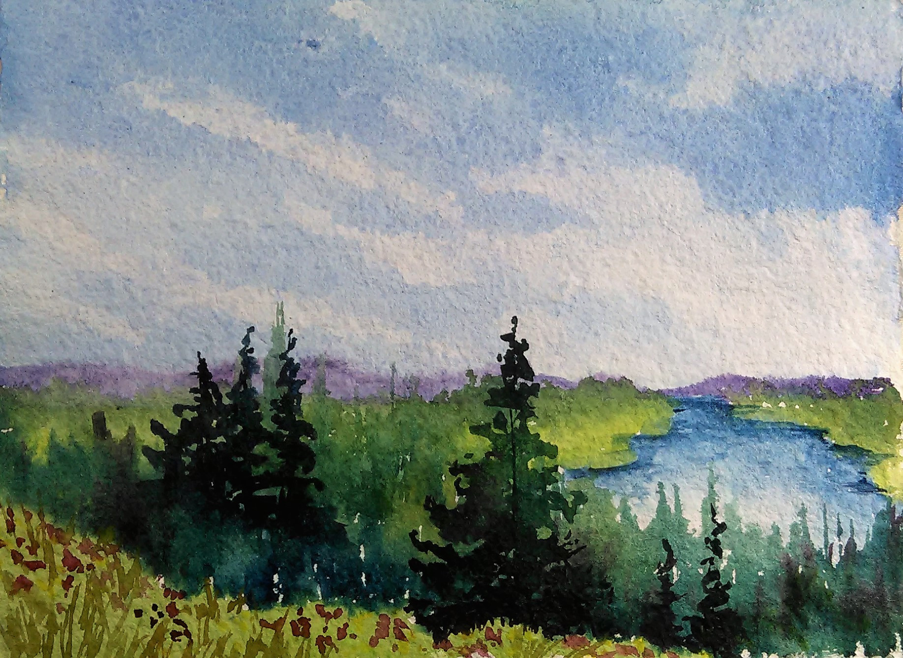 Watercolor Landscape Painting
 Paint this relaxed beginner watercolor landscape in real