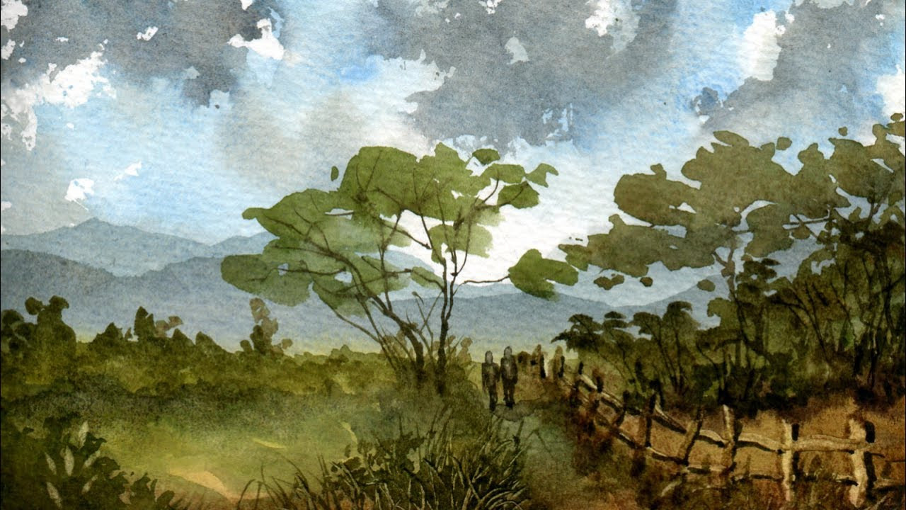 Watercolor Landscape Painting
 Watercolour Painting Landscape Demonstration